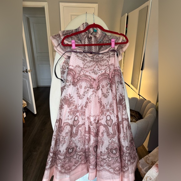 Zimmermann crush Elegant Pink Patterned SET OF 2 Skirt and top size 0 XS - Picture 8 of 11
